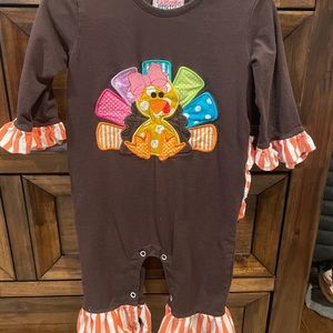 Thanksgiving Turkey Baby Romper 12 months